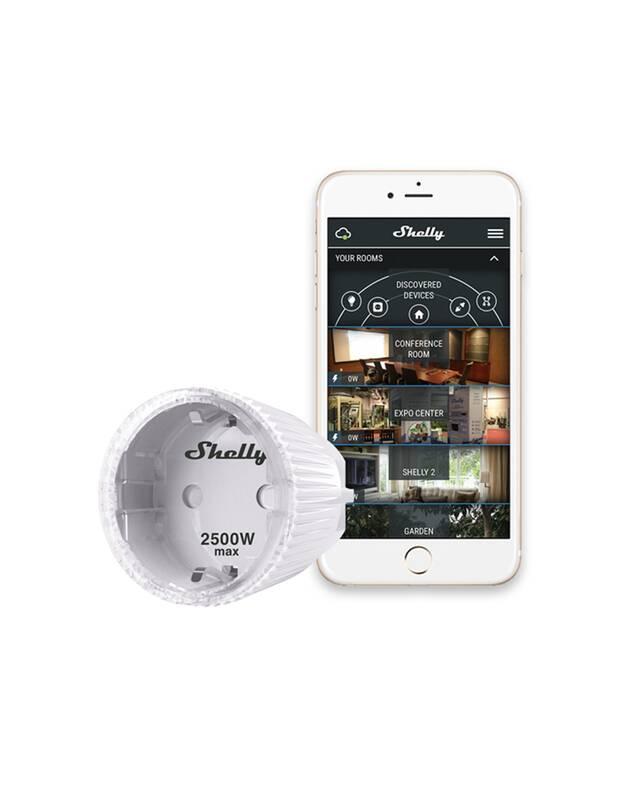 Chytrá zásuvka Shelly Plug S, zásuvka s měřením spotřeby, WiFi