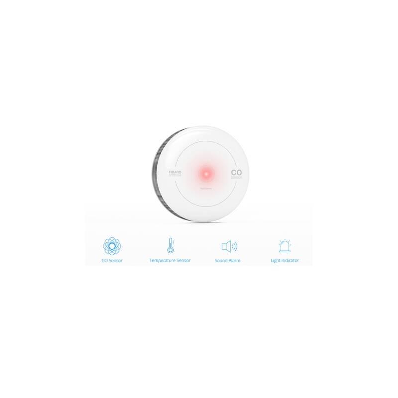 Detektor oxidu uhelnatého Fibaro bateriový, Z-Wave Plus