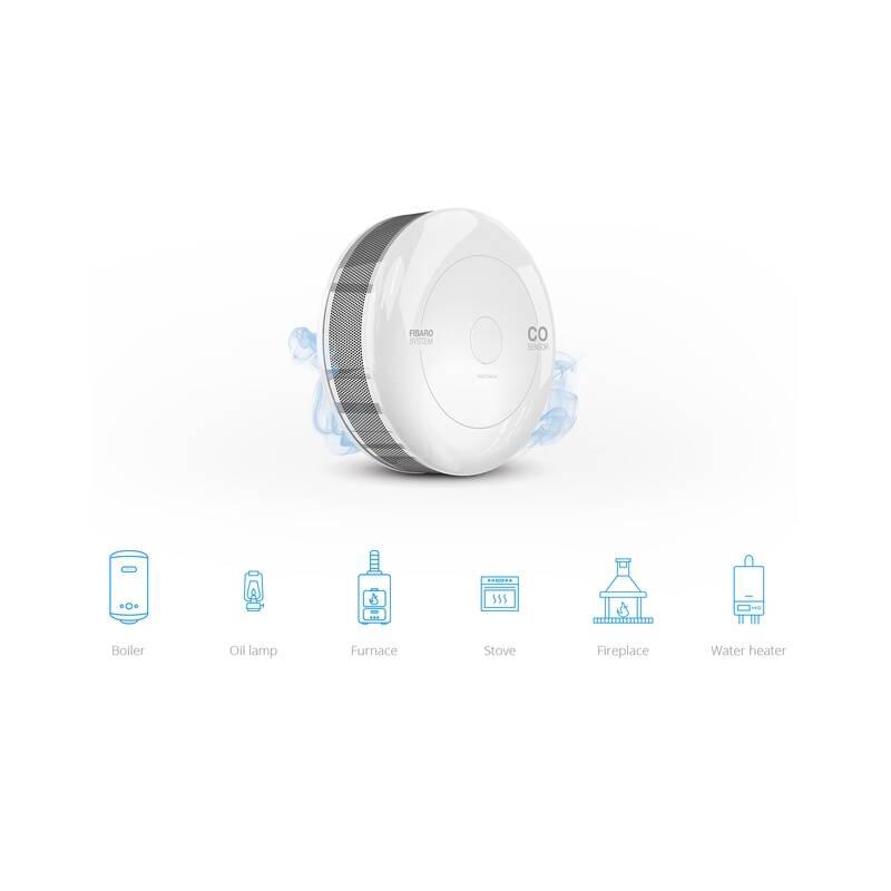 Detektor oxidu uhelnatého Fibaro bateriový, Z-Wave Plus