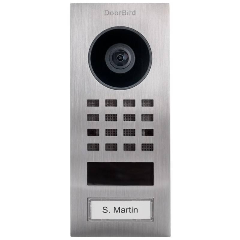 Dveřní videotelefon DoorBird D1101V na povrch, 1 tlačítko nerez ocel