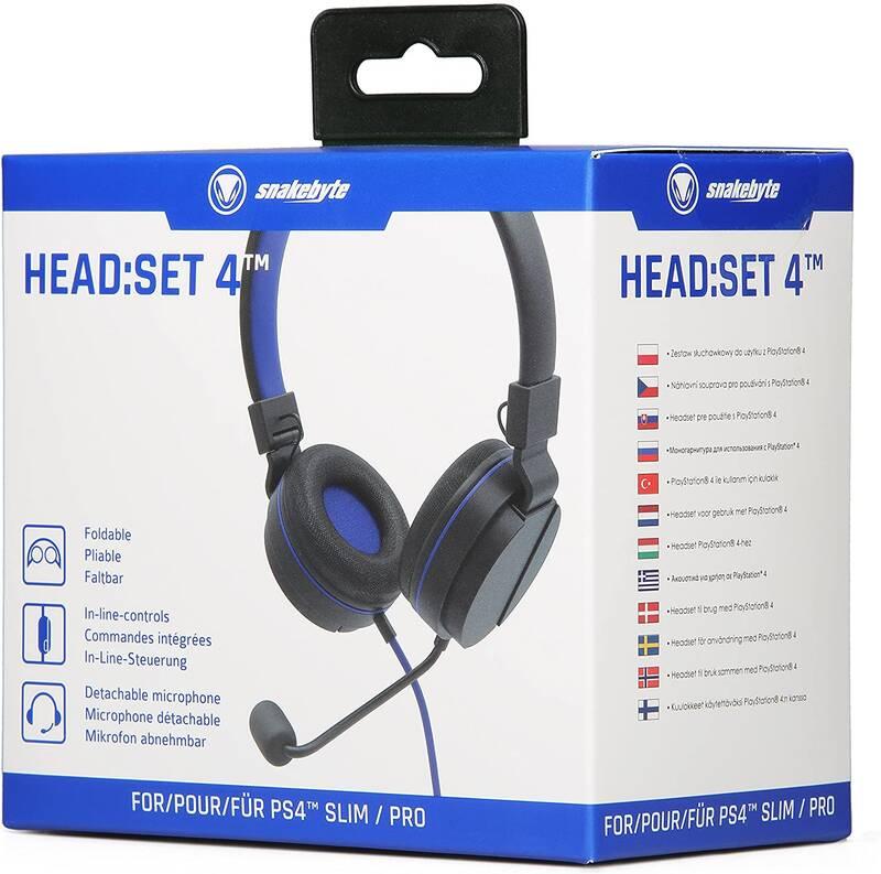 Headset SnakeByte HEAD:SET 4 černý modrý, Headset, SnakeByte, HEAD:SET, 4, černý, modrý