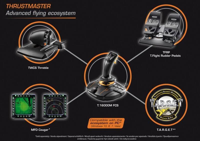 Joystick Thrustmaster T16000M FLIGHT PACK plynový pedál pedálová sada, pro PC