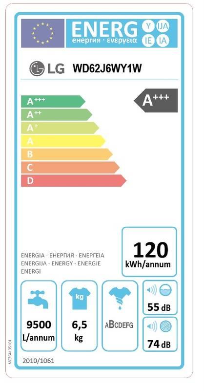 Pračka LG WD62J6WY1W bílá barva