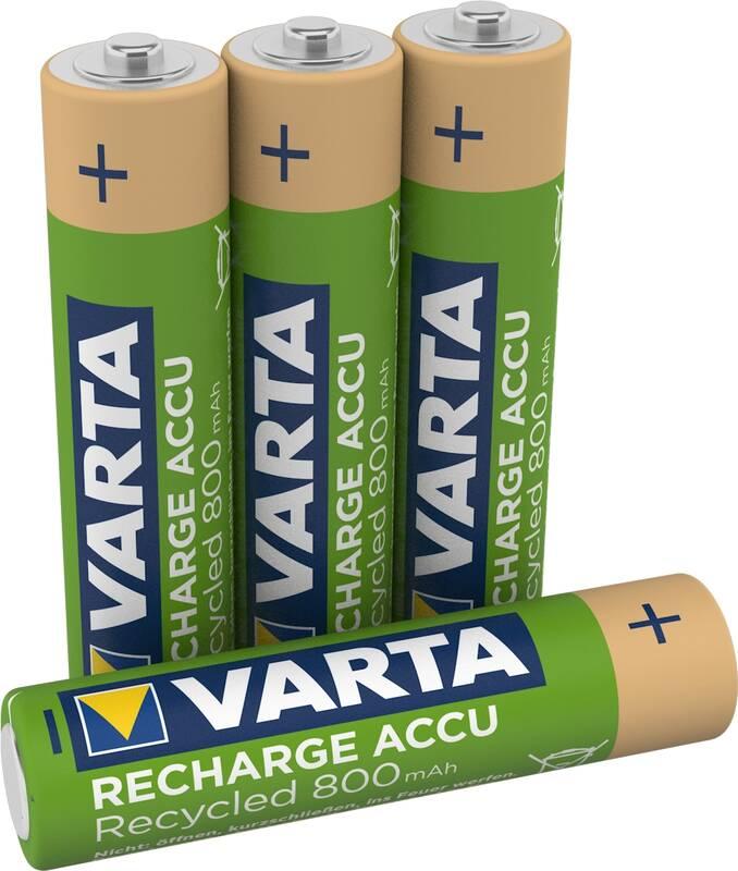 Baterie nabíjecí Varta Recycled HR03, AAA, 800mAh, Ni-MH, blistr 4ks