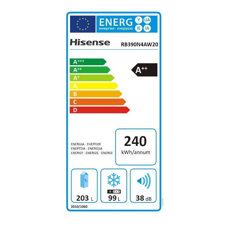 Chladnička s mrazničkou Hisense RB390N4AW2 bílá