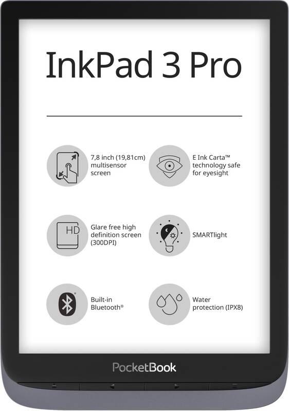 Čtečka e-knih Pocket Book 740 Inkpad3 Pro metalic Gray ochranný obal