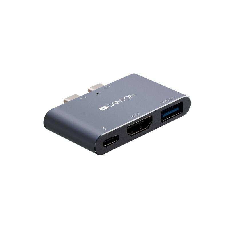 Dokovací stanice Canyon 2xUSB-C Thunderbolt 3, HDMI 4K, USB 3.0, pro MacBook