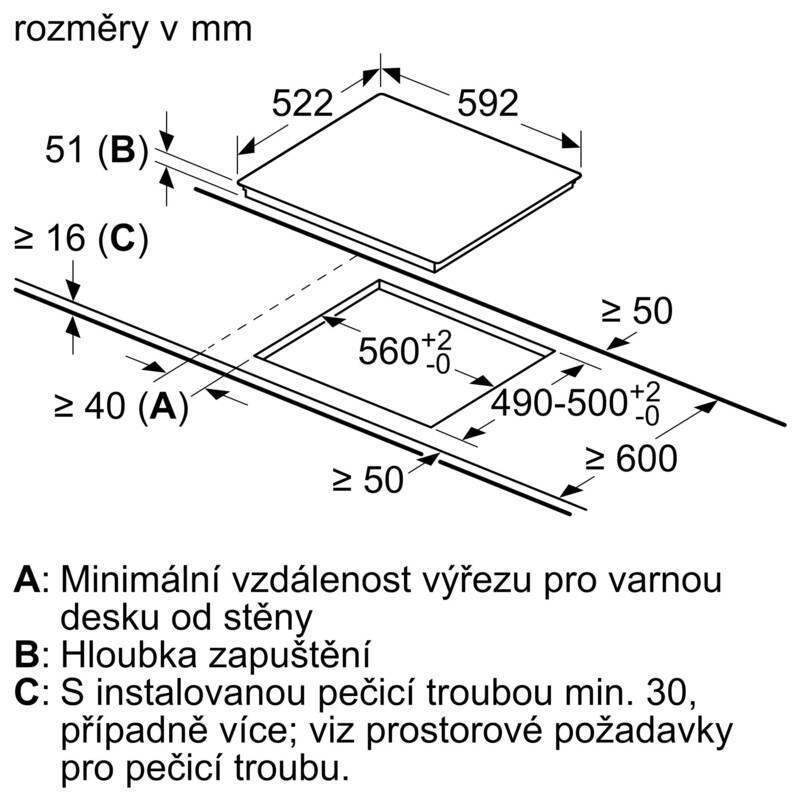 Indukční varná deska Bosch PIE631FB1E černá