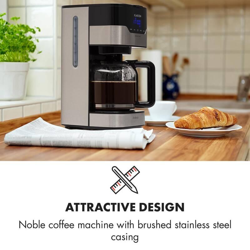 Kávovar Klarstein Arabica černý stříbrný