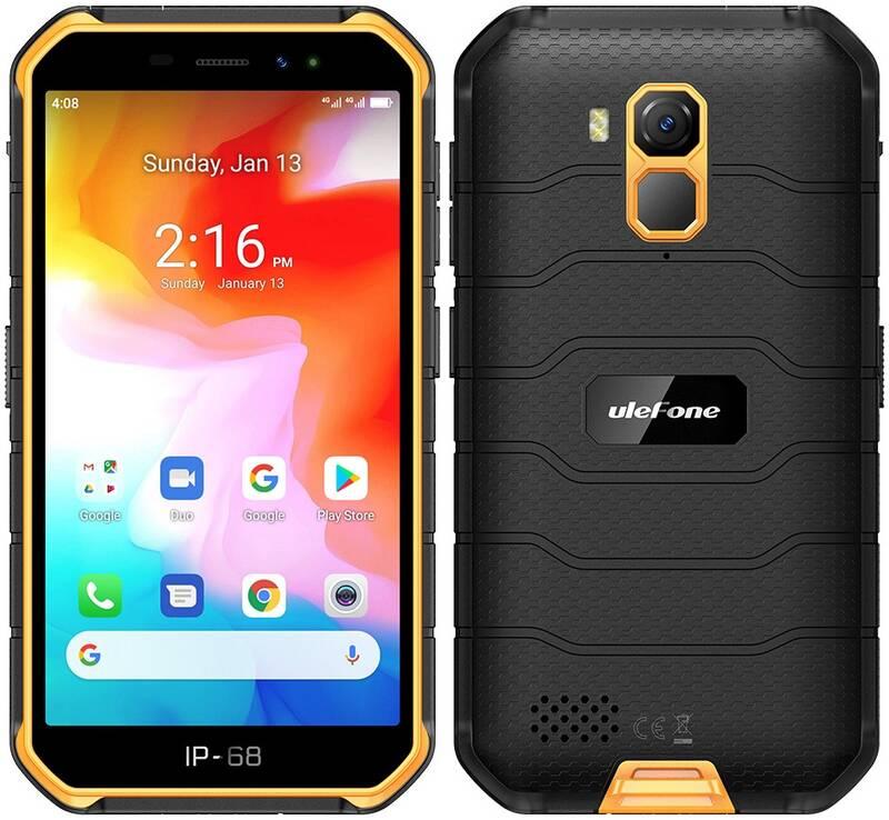 Mobilní telefon UleFone Armor X7 černý oranžový, Mobilní, telefon, UleFone, Armor, X7, černý, oranžový