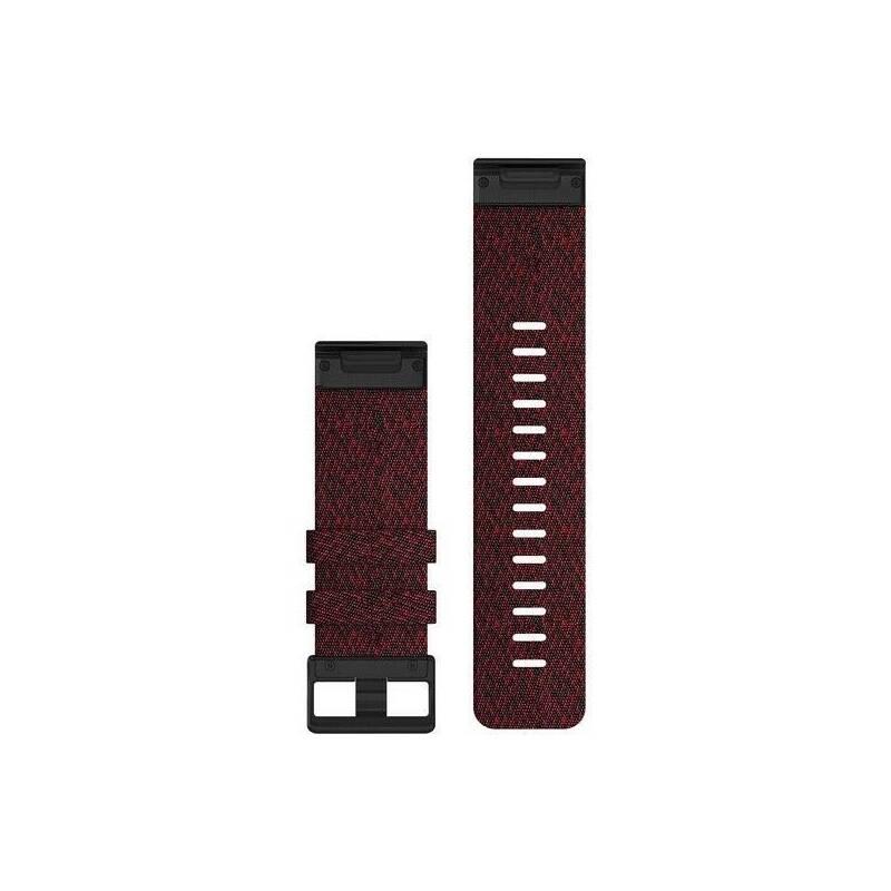 Řemínek Garmin QuickFit 26mm pro Fenix5X 6X, nylonový, červený, černá přezka