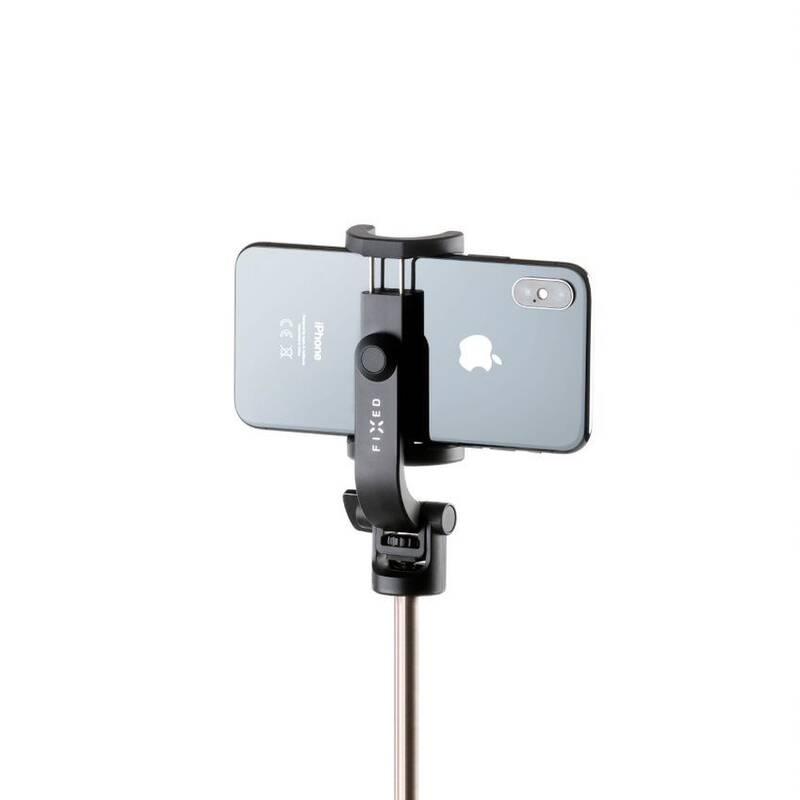 Selfie tyč FIXED Snap s tripodem a bezdrátovou spouští, 3 4" závit černá