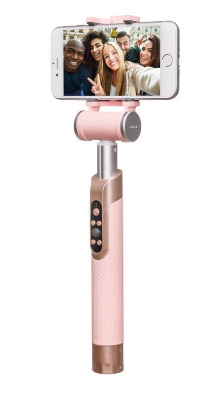 Selfie tyč Pictar Smart Stick růžová