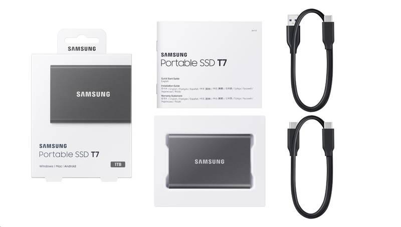 SSD externí Samsung T7 1TB šedý, SSD, externí, Samsung, T7, 1TB, šedý
