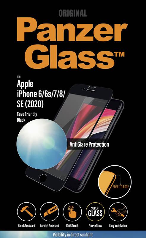 Tvrzené sklo PanzerGlass Edge-to-Edge Anti-Glare na Apple iPhone 6 6s 7 8 SE 2020 černé