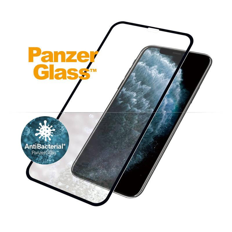 Tvrzené sklo PanzerGlass Edge-to-Edge AntiBacterial na Apple iPhone X Xs 11 Pro černé