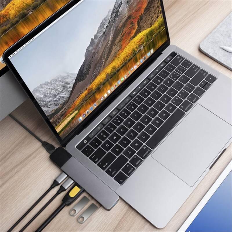 USB Hub HyperDrive NET pro MacBook Pro USB-C HDMI, 2x USB-C, 2x USB 3.1, RJ45 šedý, USB, Hub, HyperDrive, NET, pro, MacBook, Pro, USB-C, HDMI, 2x, USB-C, 2x, USB, 3.1, RJ45, šedý