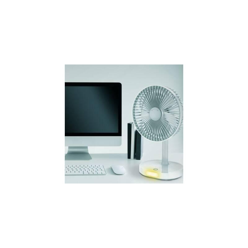 Ventilátor PLATINET nabíjecí, stolní, 3 stupně výkonu, 3000 mAh šedý bílý, Ventilátor, PLATINET, nabíjecí, stolní, 3, stupně, výkonu, 3000, mAh, šedý, bílý