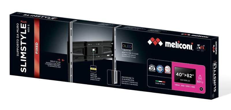 Držák TV Meliconi SlimStyle Plus 400 S pevný pro úhlopříčky 40" až 82", nosnost 50 kg