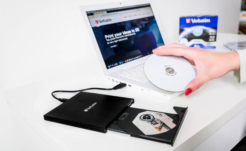 Externí DVD vypalovačka Verbatim CD DVD Slimline USB-C Nero černá, Externí, DVD, vypalovačka, Verbatim, CD, DVD, Slimline, USB-C, Nero, černá