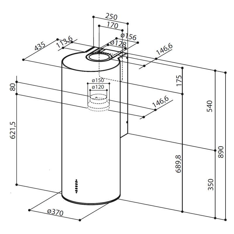 Odsavač par Faber CYLINDRA PLUS EV8 BK A37 černý