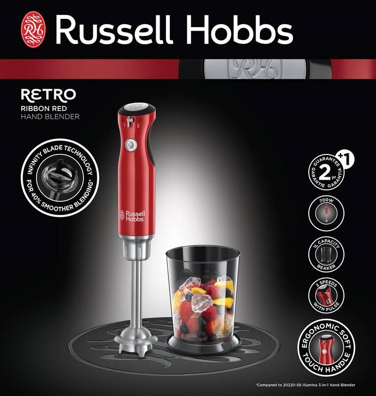Ponorný mixér RUSSELL HOBBS RETRO 25230-56 Hand Blender Red, Ponorný, mixér, RUSSELL, HOBBS, RETRO, 25230-56, Hand, Blender, Red