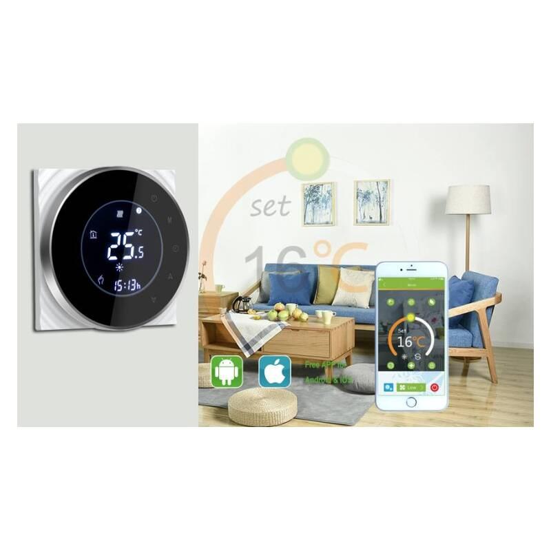 Termostat iQtech SmartLife GALW-B, WiFi termostat pro kotle s potenciálovým spínáním černý