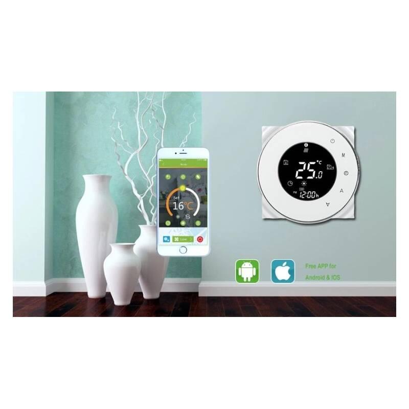 Termostat iQtech SmartLife GBLW-W, WiFi termostat pro podlahové vytápění bílý, Termostat, iQtech, SmartLife, GBLW-W, WiFi, termostat, pro, podlahové, vytápění, bílý