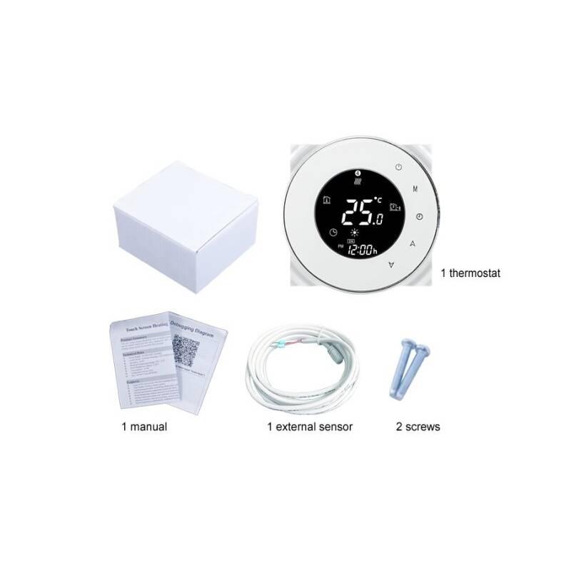 Termostat iQtech SmartLife GBLW-W, WiFi termostat pro podlahové vytápění bílý