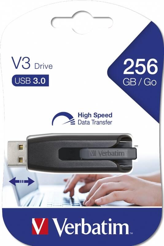 USB Flash Verbatim Store 'n' Go V3 256GB černý, USB, Flash, Verbatim, Store, 'n', Go, V3, 256GB, černý