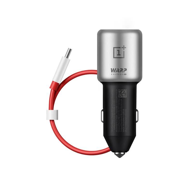 Adaptér do auta OnePlus Warp Charge 30, 1x USB USB-C kabel stříbrný