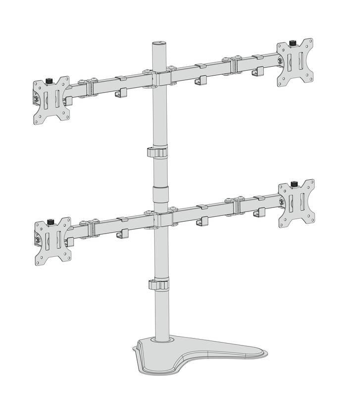 Držák Connect IT QuadroArm Basic na 4 monitory 13" až 32", nosnost 4x8 kg černý