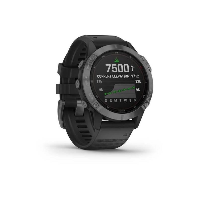 GPS hodinky Garmin fenix6 PRO Solar - Gray Black Band