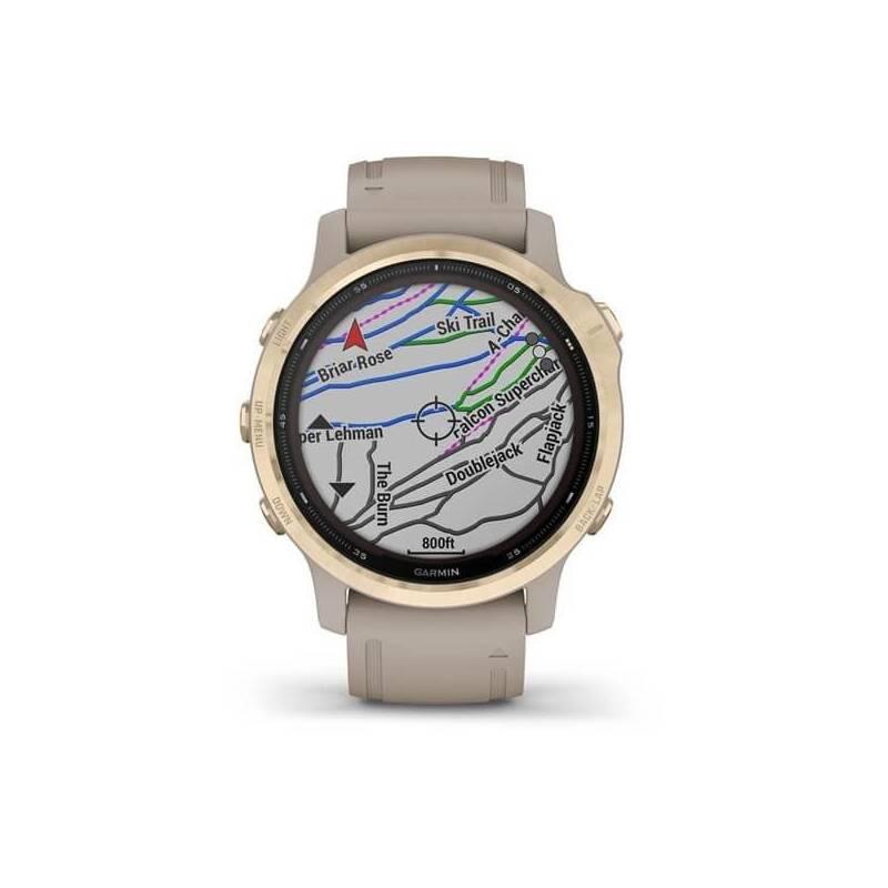 GPS hodinky Garmin fenix6S PRO Solar - Light Gold Sand Band