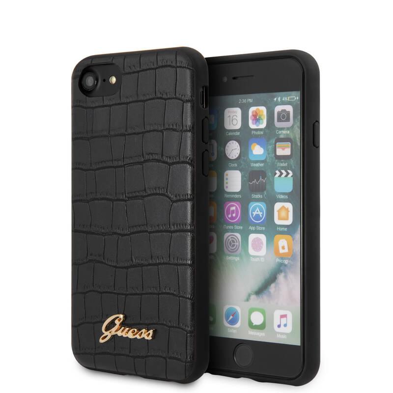 Kryt na mobil Guess Croco na Apple iPhone 8 SE černý