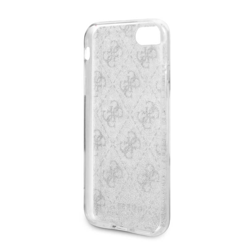 Kryt na mobil Guess Glitter 4G Peony na Apple iPhone 8 SE stříbrný