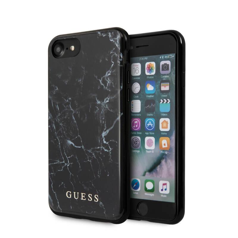 Kryt na mobil Guess Marble na Apple iPhone 8 SE černý
