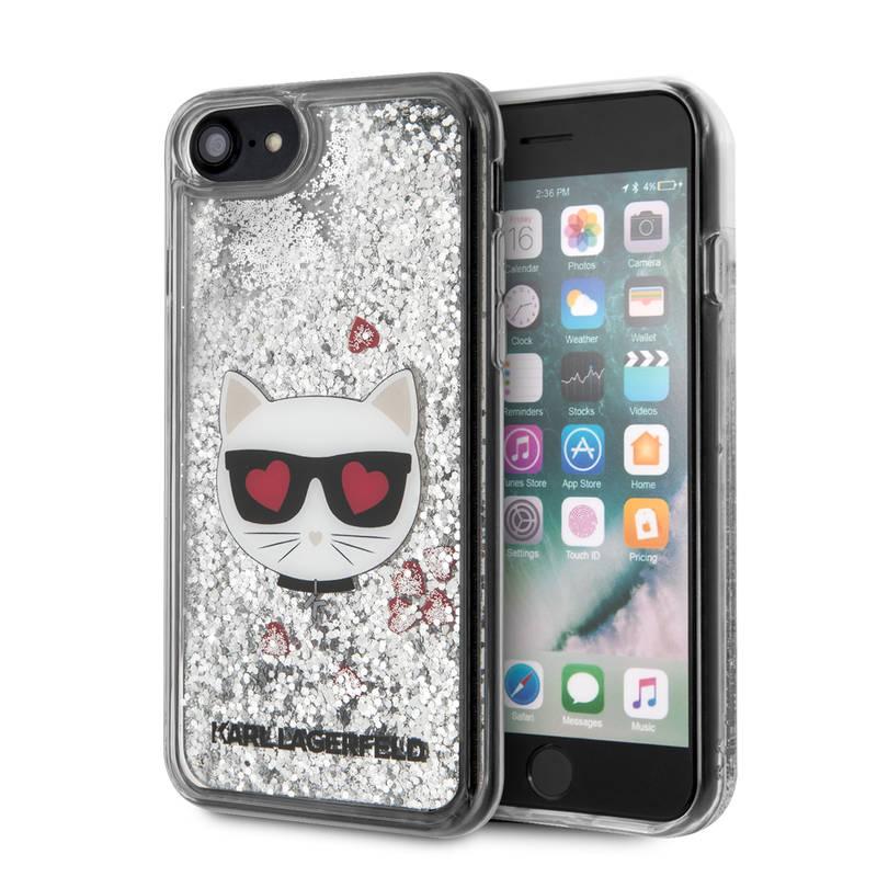 Kryt na mobil Karl Lagerfeld Heads Glitter na Apple iPhone 8 SE stříbrný