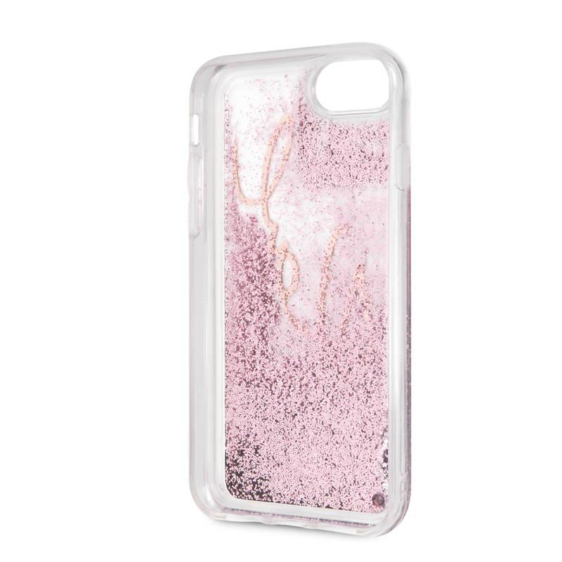 Kryt na mobil Karl Lagerfeld Signature Glitter na Apple iPhone 8 SE růžový