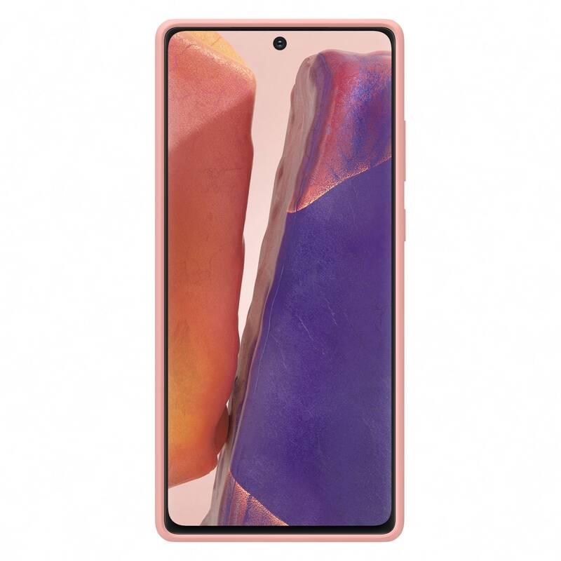 Kryt na mobil Samsung Silicone Cover na Galaxy Note20 hnědý růžový