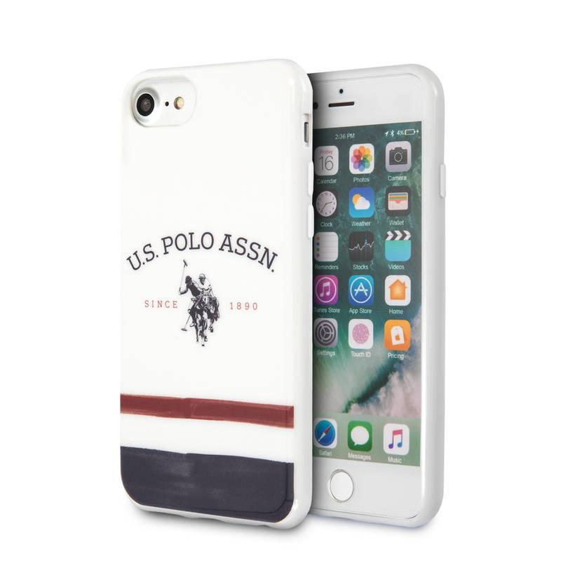 Kryt na mobil U.S. Polo Tricolore na Apple iPhone 8 SE bílý