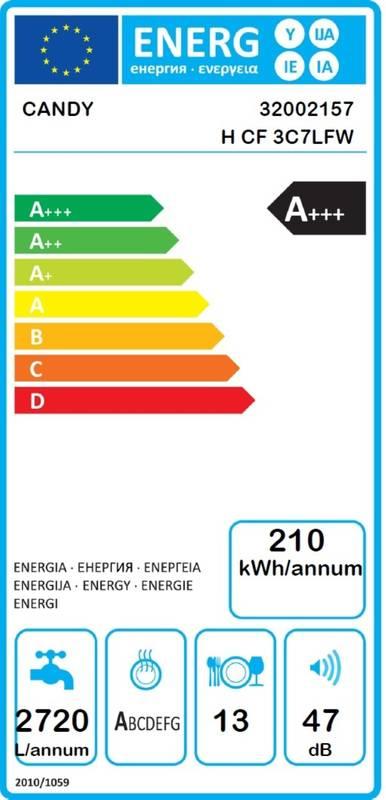 Myčka nádobí Candy Brava H CF 3C7LFW bílá barva