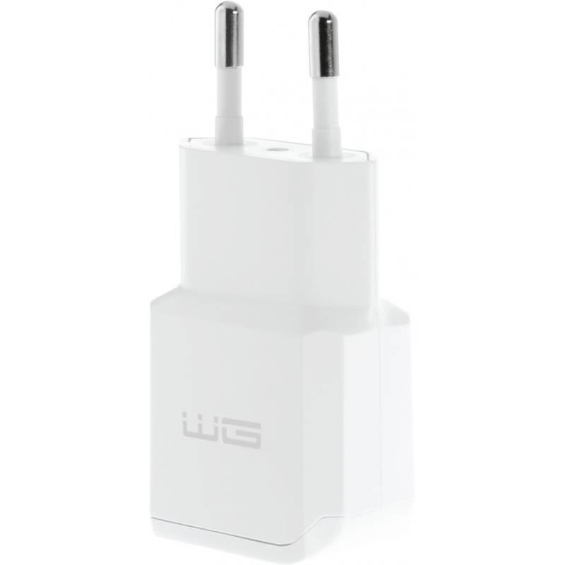 Nabíječka do sítě WG 1xUSB, 2,4A, MFi Lightning kabel bílá