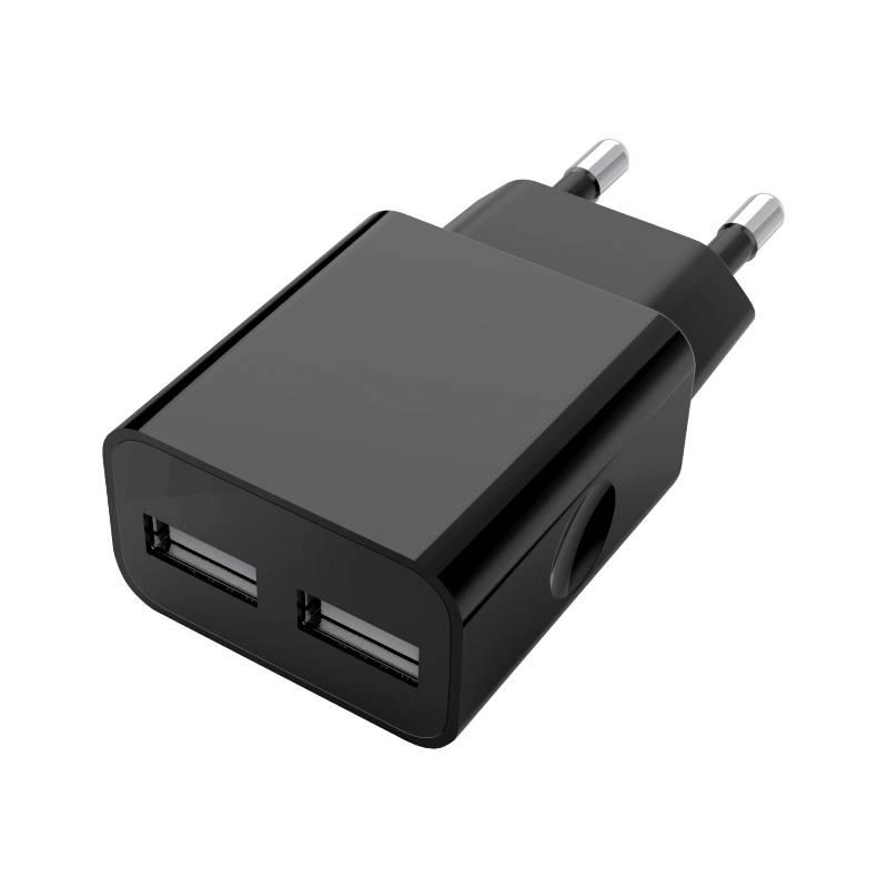 Nabíječka do sítě WG 2xUSB, 2,4A, MFi Lightning kabel černá