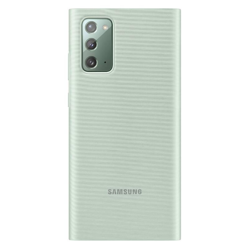 Pouzdro na mobil flipové Samsung Clear View na Galaxy Note20 zelené