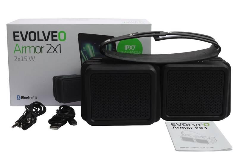 Přenosný reproduktor Evolveo Armor 2X1 černý