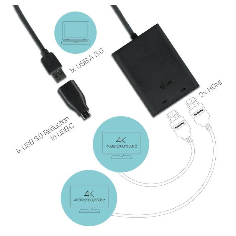 Redukce i-tec USB 3.0 2x HDMI 4K, Redukce, i-tec, USB, 3.0, 2x, HDMI, 4K