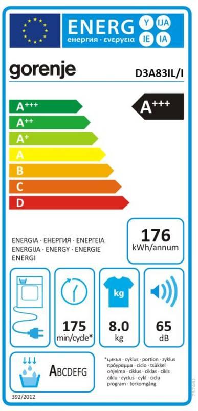 Sušička prádla Gorenje Advanced D3A83IL I bílá