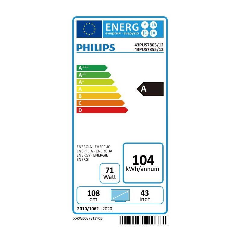 Televize Philips 43PUS7855 stříbrná