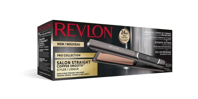Žehlička na vlasy Revlon PRO COLLECTION RVST2175E SALON STRAIGHT COPPER SMOOTH™ černá